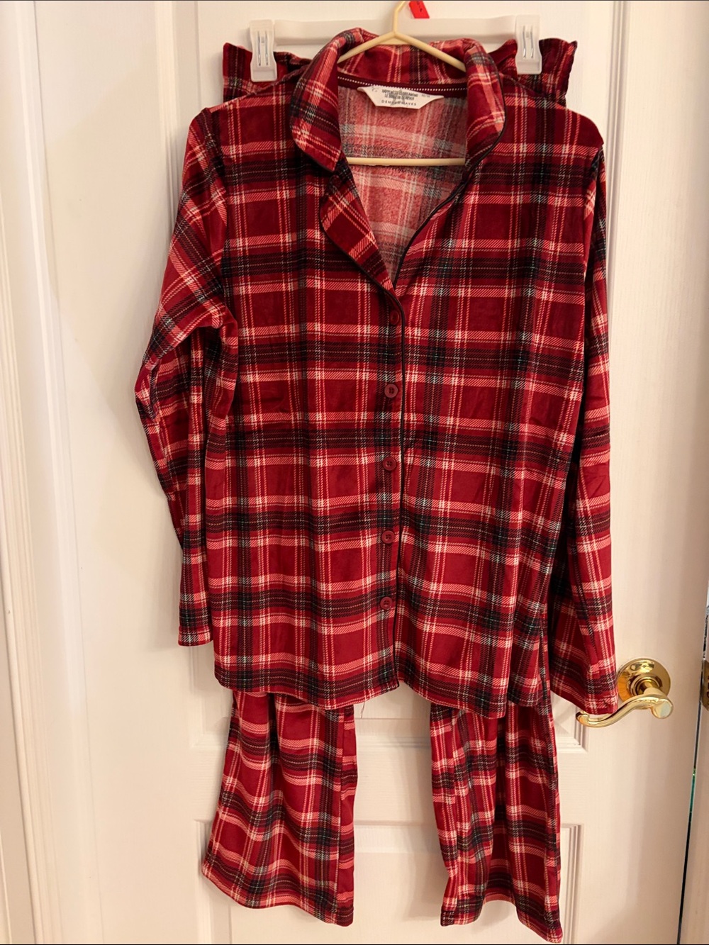Denver Hayes Red Plaid Women’s Pajama Set - Classic Cozy Sleepwear